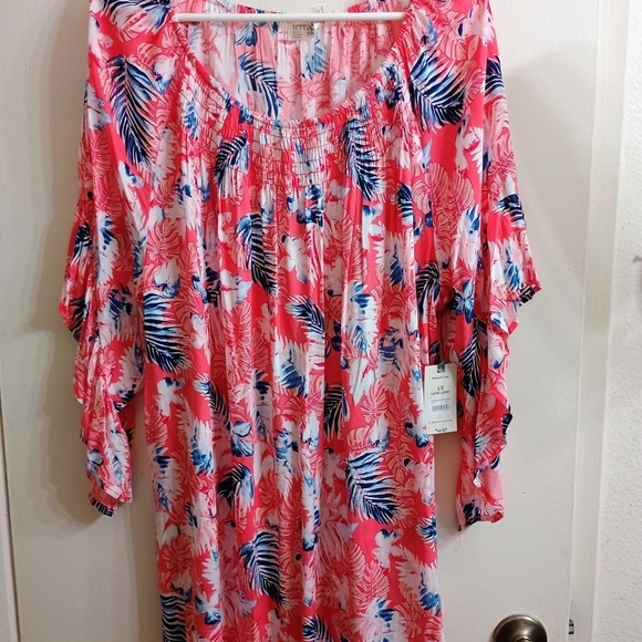 Tops - Pink and Blue Floral Dress